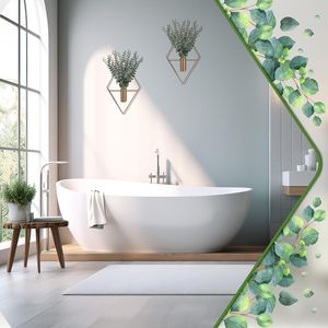 Set di 4 Vasi Sospesi in Metallo Geometrici Moderni Boho, Vaso per Eucalipto Artificiale da Interno, Design Ondulato per Bagno e Parete - Product Image 2