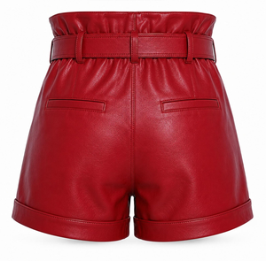 2026 Women Leather Shorts High Level Quality 25 Pcs MOQ Breathable Belt Shorts Pants - Product Image 5