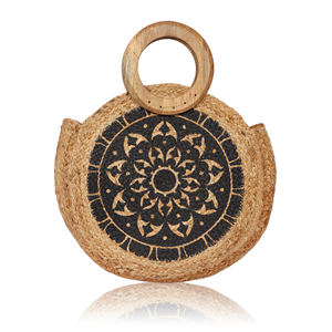 Sac bandoulière messager bohème personnalisé pour femme 2026, avec poignée en bois, sac fourre-tout en jute pour la plage, couleur personnalisée de haute qualité - Product Image 1