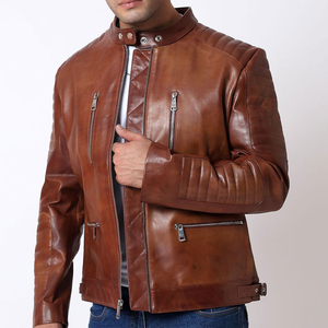 Chaqueta de Cuero para Hombre, Estilo Moderno, Cuello Alto, Impermeable, Cortavientos, de Secado Rápido, Acolchada, Estilo Urbano para Invierno - Product Image 2