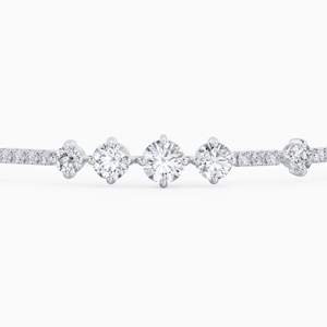 Lab Grown Round Diamond Tennis Bracelet Graduated Pave <b>Solid</b> 14K 18K 22K White <b>Gold</b> VVS VS SI D to G Fine Luxury Jewelry OEM ODM - Product Image 2