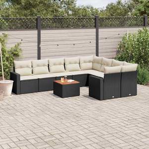 Garden <b>Sofa</b> <b>Set</b> Black PE Rattan UV Resistant Outdoor Furniture Contemporary Design - Product Image 1