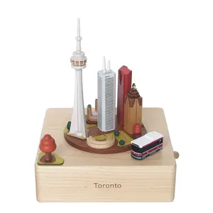 [1R] Luxury Custom Wooden Music Box Canada Toronto Regional Souvenir Gifts for gift shop