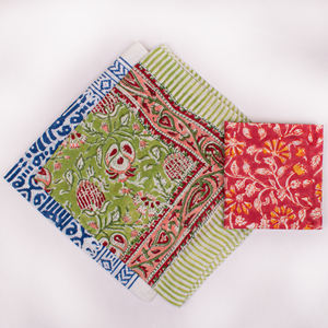 Accesorios de algodón natural, bandanas hechas a mano con estampado en bloque, con patrones y colores atractivos, bufanda suave para mujeres, regalos, uso con mascotas. - Product Image 2