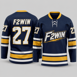 เสื้อฮอกกี้น้ำแข็ง F2WIN สำหรับผู้ชาย สีขาว น้ำเงิน แดง แบบซับลิเมชั่น แขนยาว ระบายเหงื่อได้ดี ทรงปกติ เสื้อผ้าสำหรับผู้ใหญ่ ขายส่ง - Product Image 2