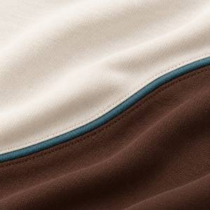Premium <b>Mens</b> <b>Ivory</b> Mocha Jersey Fabric Crew Neck T-<b>Shirt</b> with Front Print Teal Trim Breathable & Eco-Friendly for Casual Wear - Product Image 6
