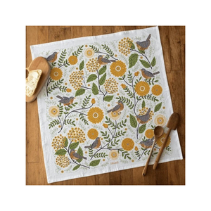 Serviettes de golf personnalisées brodées Daisy Florals Cozy Home, 100% coton certifié GOTS, douces, lavables, style rayé, techniques de tissage - Product Image 1