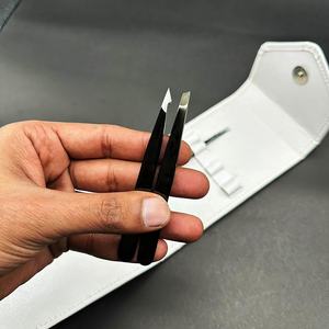 Pinzas profesionales para cejas, acero inoxidable puntiagudo, embalaje personalizado, alta calidad, ligero, antibacteriano, superventas - Product Image 3