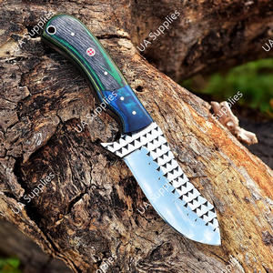 Cuchillo de acero inoxidable de alta calidad, extra afilado, para herrador, bushcraft y camping, con mango de madera Pakka, personalizable, al por mayor - Product Image 3