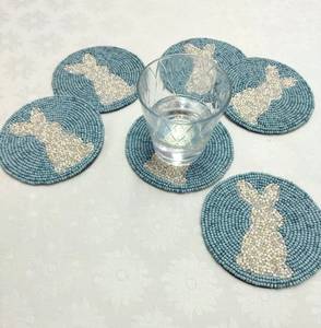 Posavasos de Poliéster con Cuentas de Vidrio Hechas a Mano, Ecológicos, de 4 Pulgadas, Multicolores, Personalizables, Diseño Aleatorio, para Bebidas y Té, Gran Venta - Product Image 2
