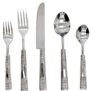 Juego de cubiertos metálicos reutilizables ecológicos para el hogar, cocina, comedor, viajes, camping y uso en un estilo de vida sostenible. - Product Image 1