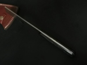 Custom Hand-Forged BA Enterprises 10.5" CUSTOM HAND MADE DAMASCUS STEEL <b>AXE</b> DENSIFIED WOOD <b>HANDLE</b> W/SHEATH - Product Image 4
