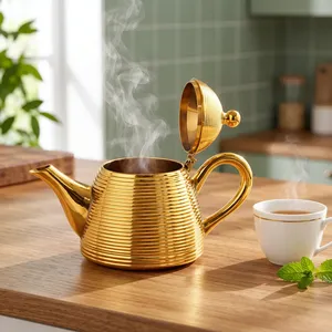 Handcrafted Pure Brass Cone Lined Tea <b>Pot</b> Traditional <b>Metal</b> Kettle Vintage Tea <b>Coffee</b> Serving <b>Pot</b> Decorative Kitchen Serveware - Product Image 6