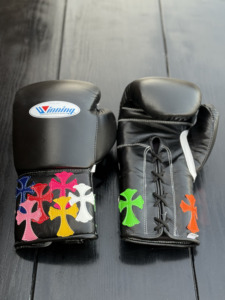 Gants de boxe en cuir véritable de haute qualité, légers, à doigts entiers, avec poignées ajustables - Product Image 3