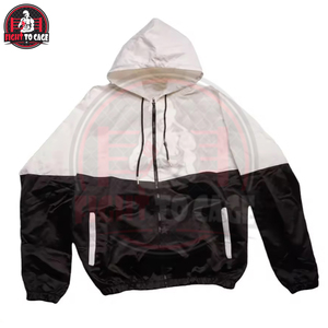 ชุดเซ็ตเสื้อแจ็คเก็ตกันลมสีขาวดำรุ่นใหม่ล่าสุด น้ำหนักเบา ผลิตตามสั่ง สำหรับผู้ชาย ทำจากไนลอนคุณภาพสูงสุด ไซส์ใหญ่พิเศษ - Product Image 2