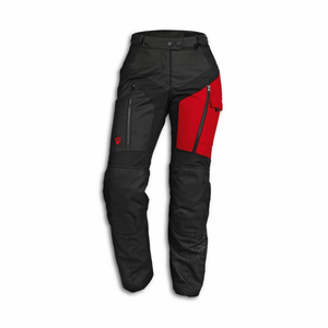 Pantalon de moto imperméable pour homme, noir et rouge, color-block, équipement de conduite hivernal - Product Image 1
