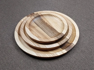 Assiette en bois artisanale – Vaisselle rustique en bois, plat de service naturel, vaisselle écologique - Product Image 6