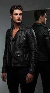 Meilleure vente Veste en cuir lourde et respirante pour hommes Vêtements de sport coupe-vent en cuir véritable à bas prix pour motos - Product Image 4