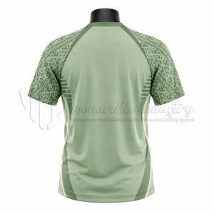 เสื้อฟุตบอลชายสั่งทำพิเศษ แขนสั้น สีเขียว พิมพ์ลายแบบซับลิเมชั่น ระบายเหงื่อได้ดี ทรงแอธเลติก โพลีเอสเตอร์ 100% คอกลม - Product Image 2