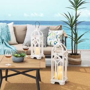 Faroles de Madera Rústicos Hechos a Mano con Marco de Ventana de Iglesia, Suministro Directo de Fábrica, para Decoración del Hogar y Jardín, Elegantes Velas para el Día de San Valentín - Product Image 5