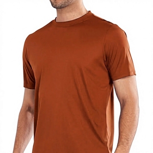 เสื้อยืดสีเขียวล้วนสำหรับผู้ชาย แขนสั้น คอกลม ทรงปกติ ผ้าฝ้ายผสม ถักทอ สีพื้น ใส่ได้ทุกวัน - Product Image 2