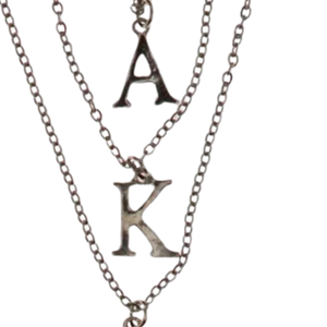 Collar de Plata con Múltiples Hilos y Dijes de Letras Griegas, Joyería de Moda en Capas, Elegante Collar con Colgante para Mujer - Product Image 6