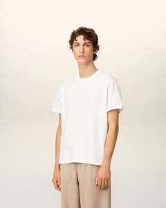 T-shirt en coton blanc pour homme, coupe classique, col rond, manches courtes, jersey décontracté, couleur unie - Product Image 4