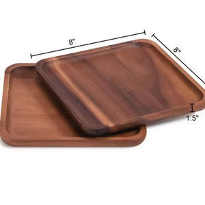 Plateau de service rectangulaire en bois avec bords arrondis, plateau de présentation de sushi en bois naturel pour restaurant, maison, repas et traiteur - Product Image 5