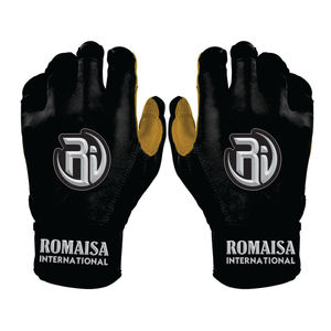 Custom Brucebolt Style Short Cuff Right Baseball <b>Batting</b> Gloves 100% Premium Cabretta Leather Training XL Hook & Loop Closure - Product Image 4