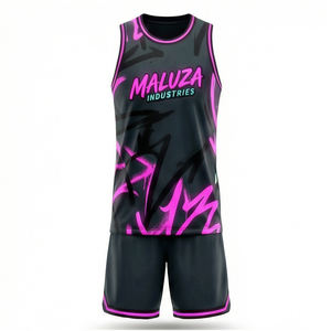 ชุดเสื้อบาสเก็ตบอล MALUZA Asphalt Vandal แบบสั่งทำพิเศษ ผ้าตาข่ายพิมพ์ลายแบบ Sublimation สไตล์สตรีท อเมริกา ยุโรป - Product Image 1
