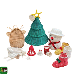 Rattan <b>Christmas</b> <b>Tree</b> Natural Woven <b>Table</b> Decoration for Holiday Centerpieces Festive Displays and Home Decor from Vietnam - Product Image 1