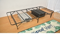 ENKE Z-11 Cadre de lit plateforme moderne pliable en métal avec rangement pour appartement et chambre, expédition en 30 jours, fabriqué au Vietnam