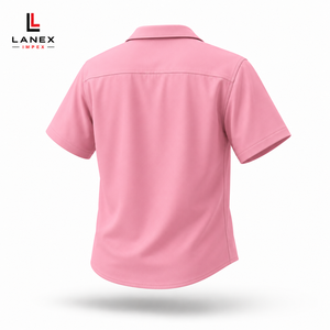 Chemise Hawaïenne Rose pour Homme en Gros, Imprimée sur Mesure, Col Camp, Boutonnée, Légère en Polyester, pour Vacances Tropicales et Plage, OEM - Product Image 3