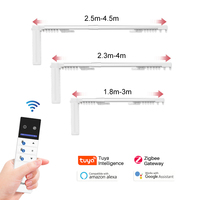 Rail de rideaux motorisé intelligent Tuya extensible de 1,2 m à 4,5 m, tringle simple, design moderne, en alliage d'aluminium, pour hôtels