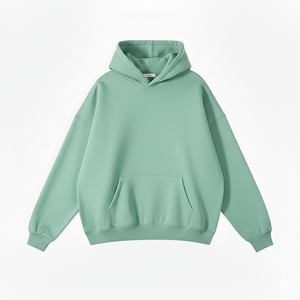 เสื้อฮู้ดโอเวอร์ไซส์ผู้ชาย สีน้ำเงินล้วน ผ้าเฟรนช์เทอร์รี่ สวมใส่สบาย มีกระเป๋าหน้า ทรงปกติ ผ้าถัก เหมาะสำหรับใส่ในฤดูใบไม้ร่วง - Product Image 5