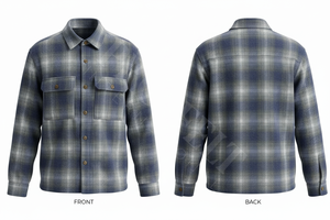 Chemise de travail personnalisée à carreaux, boutonnée, avec deux poches, design élégant et décontracté en flanelle, vente en gros - Product Image 2