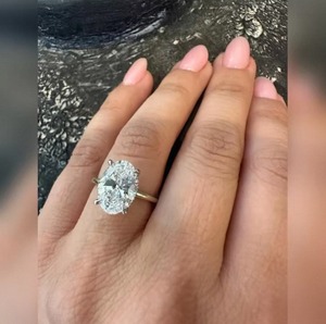 Bague en diamant de laboratoire ovale de 4 carats pour femme, bijoux en or de luxe pour mariage, fiançailles, anniversaire, or 9K, 14K, 18K - Product Image 3