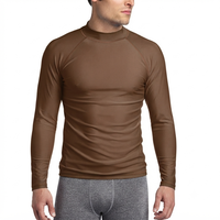 Rashguard personnalisé pour homme, noir uni, manches longues, compression, UPF 50+, pour la natation, le surf et l'entraînement, couche de base