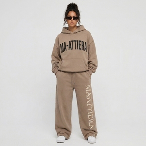 Conjunto Deportivo de Dos Piezas para Mujer, Sudadera Holgada y Pantalones Anchos, Ropa Casual Premium de Estilo Urbano - Product Image 1
