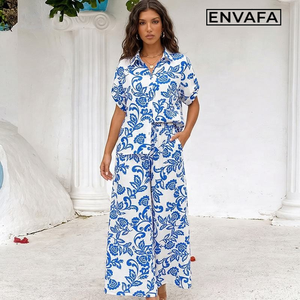 Women's Solid Eco-Friendly Fleece Two-Piece Blouse & Pants Set New <b>Spring</b> Summer Hot <b>Sale</b> Casual Custom Dress Manufacturer - Product Image 1