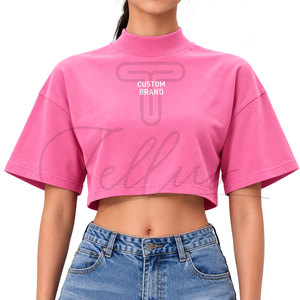 High Quality Women Crop T Shirts 100% Cotton Yoga Wear Slim Fit Crop <b>Top</b> Breathable Short Sleeve Crop <b>Top</b> T Shirts for Women - Product Image 2