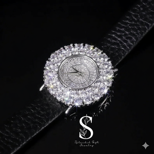 Reloj Automático de Moissanita con Diseño de Diamantes Totalmente Incrustados, Joyería de Plata Sólida para Negocios, Joyería de Moda - Product Image 1