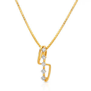 Collier pendentif asymétrique en diamant à cinq stations - Product Image 3