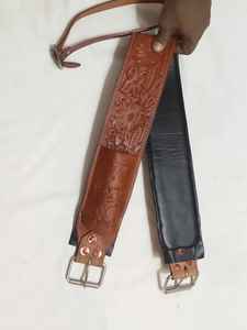 Vente en gros d'une sangle de selle Western très vendue Attache Cinch Outillage floral Tressage blanc Design Cheval en cuir de haute qualité - Product Image 3