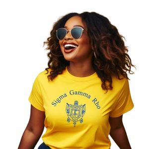 Camiseta Unisex con Escudo de Sigma Gamma Rho, Cuello Redondo, Manga Corta, Algodón, Ropa Casual Urbana, Prenda de la Hermandad Griega, OEM ODM - Product Image 1