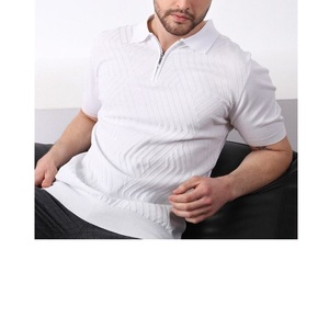 Chemise d'été pour homme de haute qualité, à manches courtes, à séchage rapide, décontractée, en coton tricoté et élasthanne, col à revers, logo personnalisé BD - Product Image 4