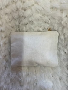 Handmade Sequined <b>Purse</b> With <b>Pink</b> Bow Design Rectangular Shape White Zipper Pouch - Product Image 2
