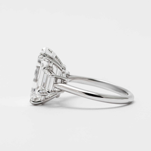 Diamant de laboratoire taille émeraude 7,80 carats F VS2 serti à griffes, certifié IGI, en or blanc 14K, élégant, pour fiançailles, bijoux fins, style designer - Product Image 4