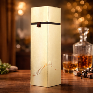 Caja Portabotellas de Papel Kraft Reciclado Ecológico con Forro de Esponja, Embalaje Rígido en Relieve |   Empaque para Regalos Naturales - Product Image 3