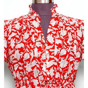 Vestido Corto con Estampado Floral para Mujer, Estilo Boho Chic, Verano, Midi, Casual, para Playa, Vacaciones, Ligero, con Botones Naturales - Product Image 4